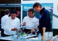 Ferrer y Berdych con el chef Prats Fatjó